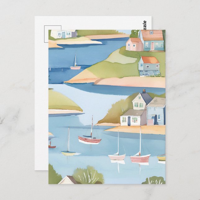 Boatbågskov | Modern vattenfärgsmålning Vykort (Fram/baksida)