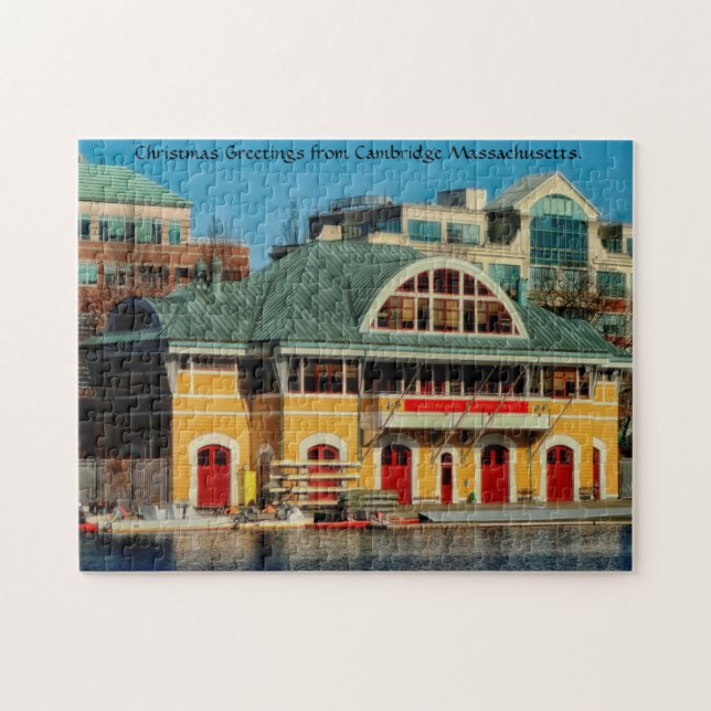 Boathouse Cambridge Massachusetts. Jigszle Puzzle Pussel (Horisontell)