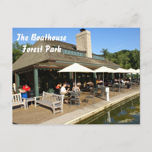 Boathouse i Forest Park Vykort (Framsida)