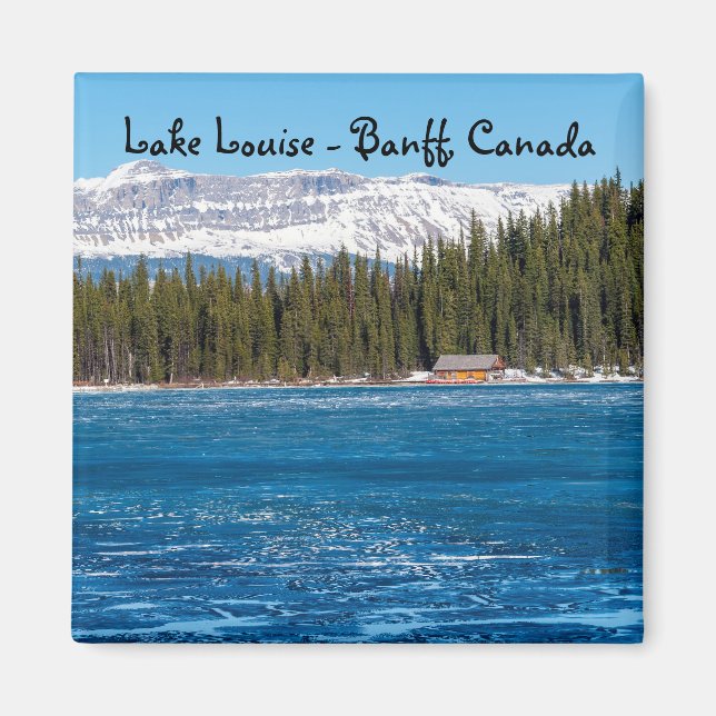 Boathouse intill Sjö Louise - Banff, Kanada Magnet (Framsidan)