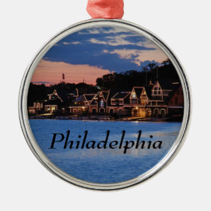 Boathouse Row dusk Julgransprydnad Metall