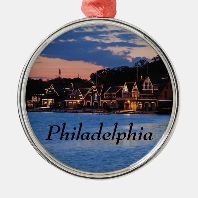 Boathouse Row dusk Julgransprydnad Metall (Framsidan)