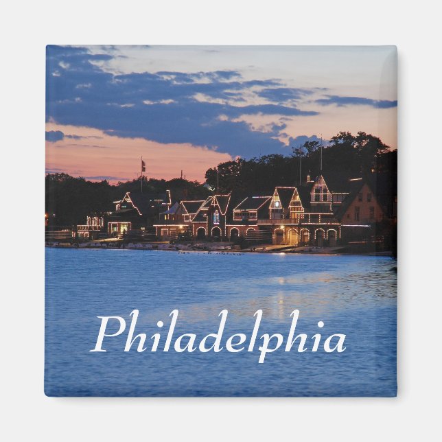Boathouse Row dusk Magnet (Framsidan)