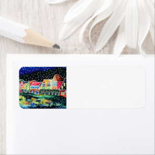 Boathouse Row Philadelphia-etikett Returadress Etikett