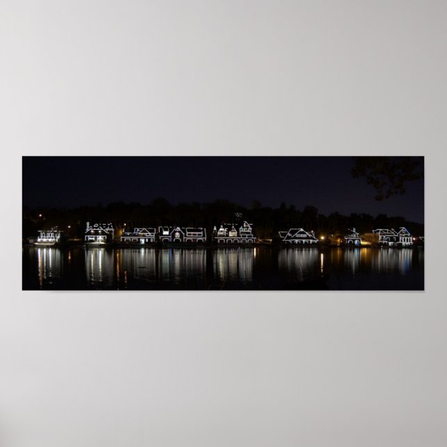 Boathouse Row vid natten... Philadelphia, PA Poster (Framsidan)