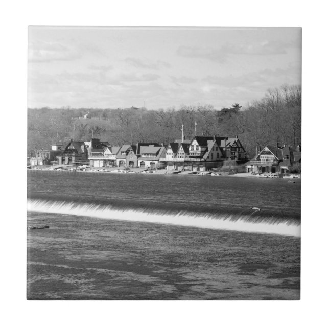 Boathouse Row vinter b/w Kakelplatta (Framsidan)