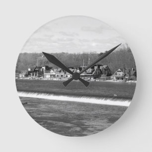 Boathouse Row vinter b/w Rund Klocka