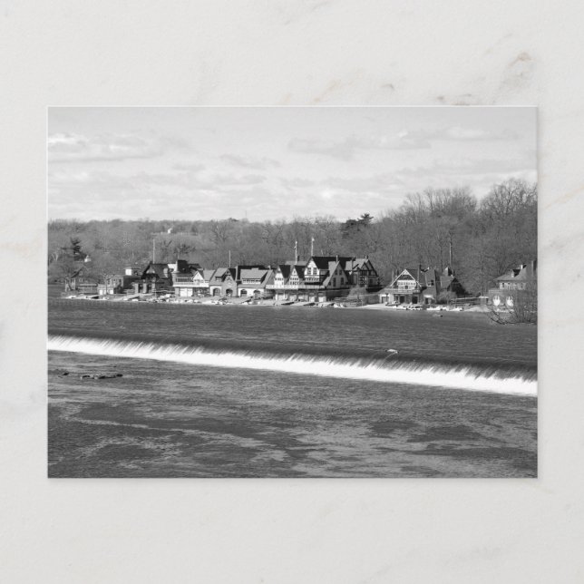 Boathouse Row Vinter b/w Vykort (Framsida)
