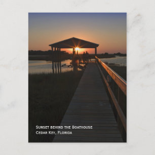 Boathouse Sunset Postcard Vykort