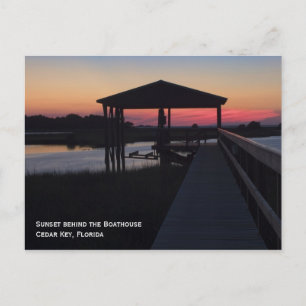 Boathouse Sunset Postcard Vykort