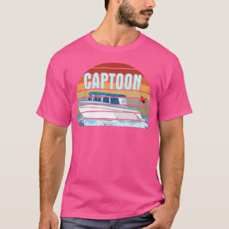 Boating Captoon Pontoon Tritoon Kapten Pontoon Bo T Shirt