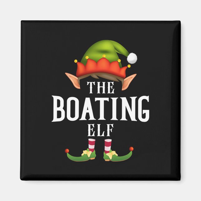 Boating Elf Group Funny Christmas Pajama Party  Magnet (Framsidan)