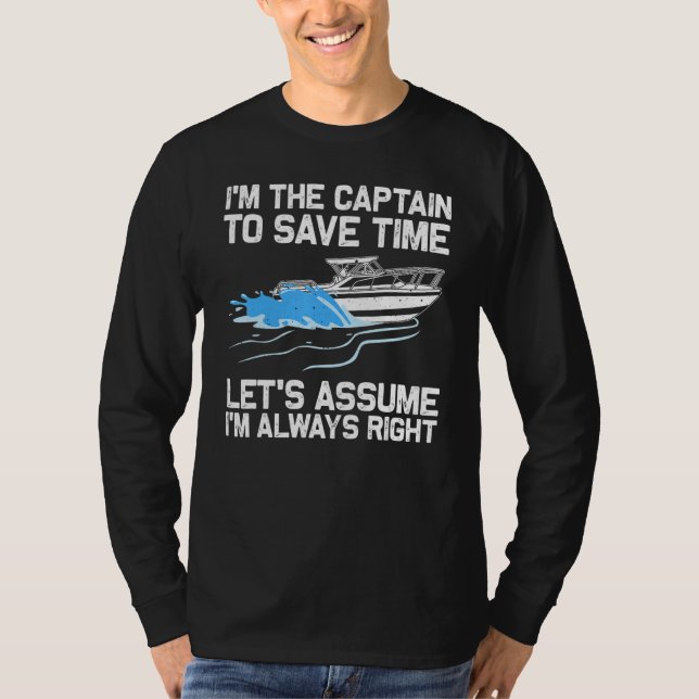 Boating For Men Women Boat Captain Boater Pontoon  T Shirt (Framsida)
