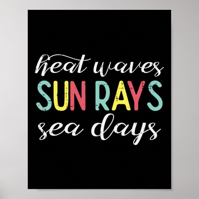 Boating Heat Waves Sun Rays Sea Days Beach Women M Poster (Framsidan)