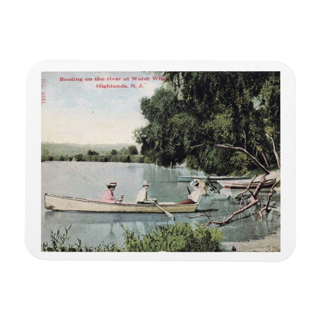 Boating, Highlands, NJ, Vintage Magnet (Horisontell)