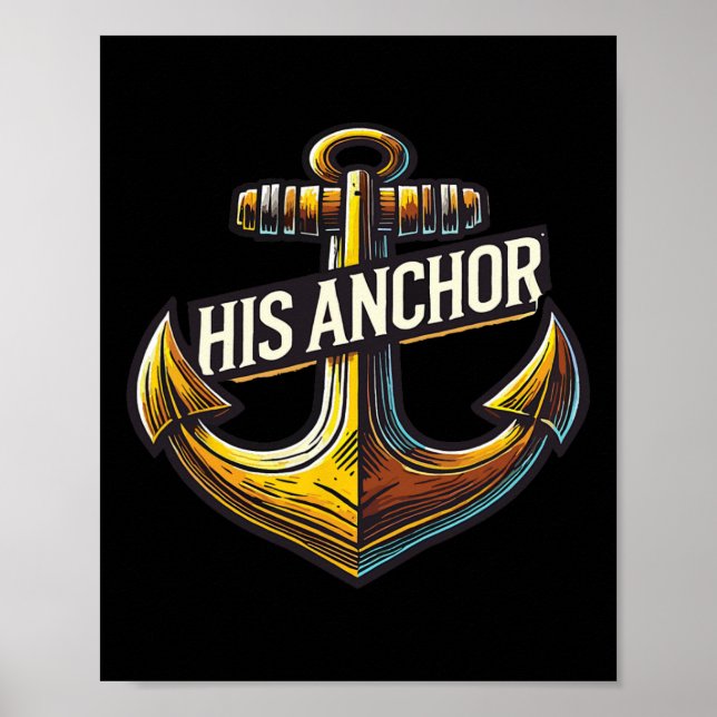 Boating Husband His Anchor Women Matching Couple  Poster (Framsidan)