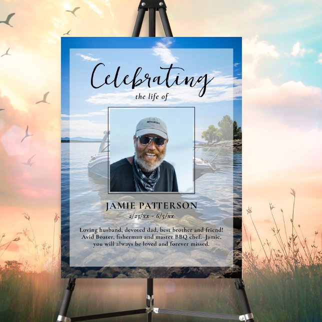 Boating Kapten Firande i Life Photo Funeral Poster (Skapare uppladdad)