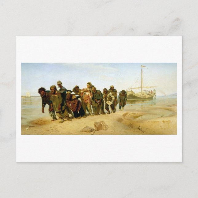 Boatmen på Volga, 1870-73 Vykort (Framsida)