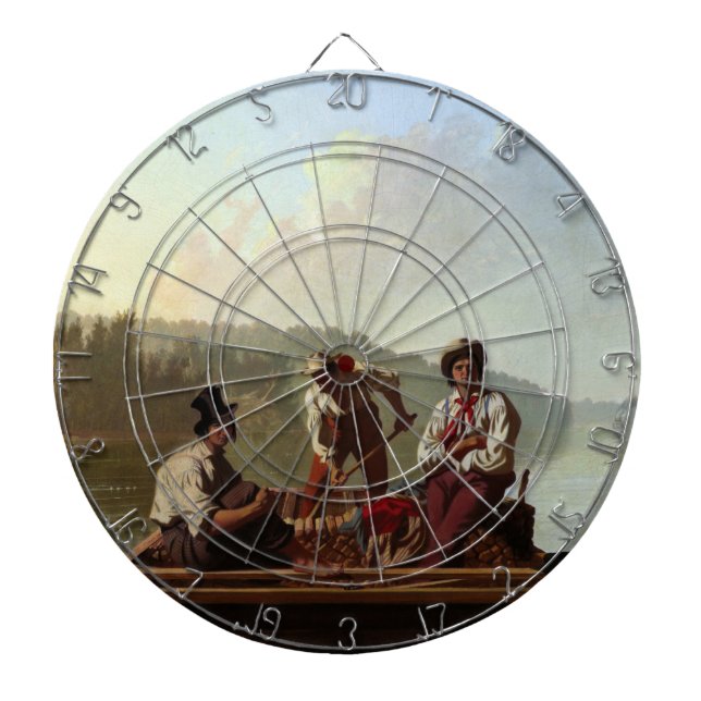 Boatmen vid Missouri River Darttavla (Framsidan)