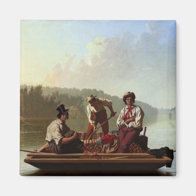 Boatmen vid Missouri River Magnet (Framsidan)