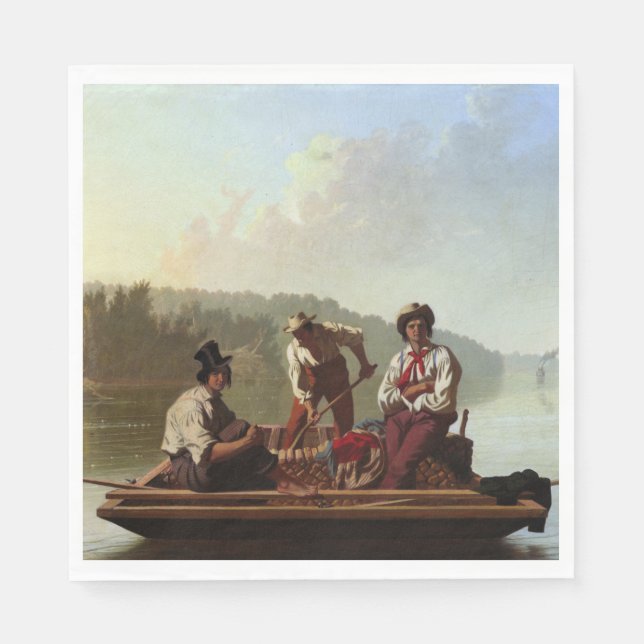 Boatmen vid Missouri River Pappersservett (Framsidan)