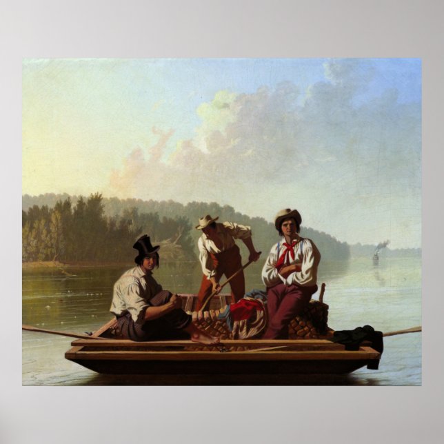 Boatmen vid Missouri River Poster (Framsidan)