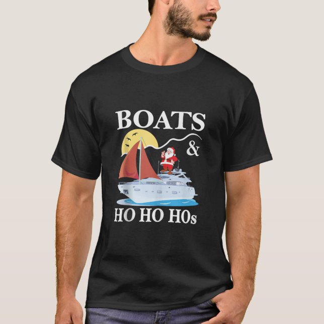 Boats Ho-värdjulen Pajama Funny Humor Julafton T Shirt (Framsida)