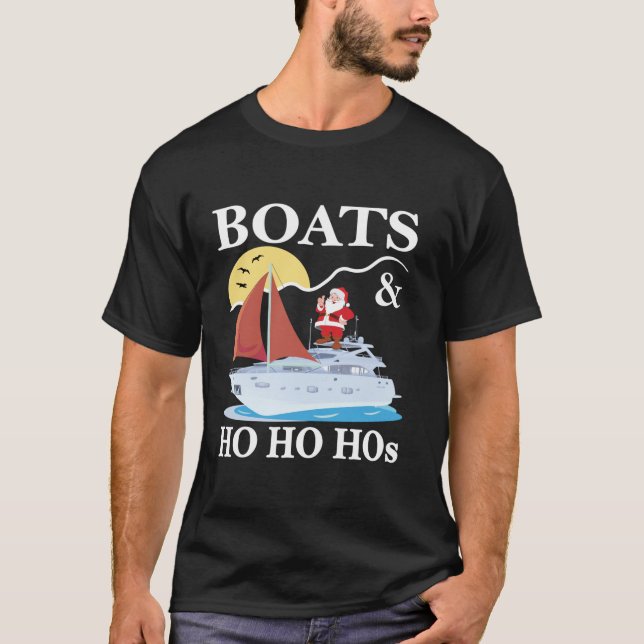 Boats Ho-värdjulen Pajama Funny Humor Julafton T Shirt (Framsida)