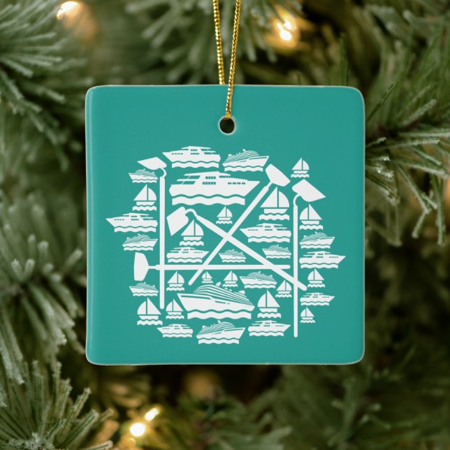 Boats & Hoes Ceramic Ornament (Träd)
