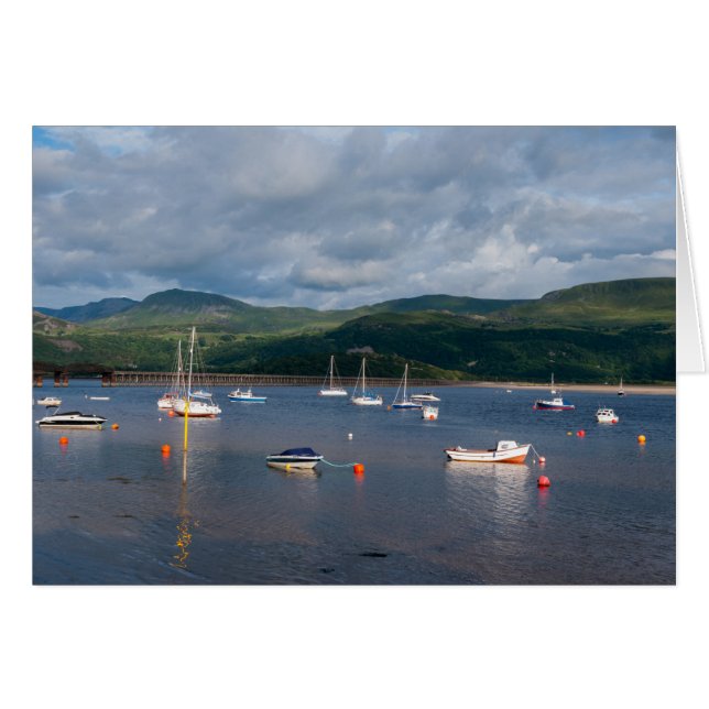 Boats i Barmouth Harbour Hälsningskort (Framsidan Horizontal)