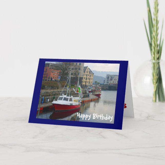 Boats i Bergen, Grattis på födelsedagen Kort (Framsida)