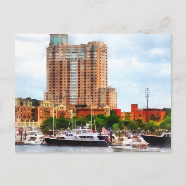 Boats i Inner Harbor Baltimore MD Vykort (Framsida)