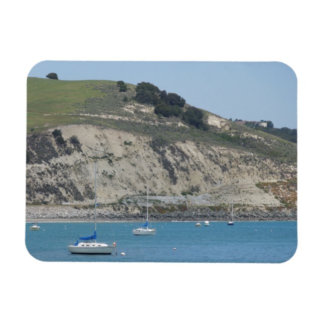 Boats i Port San Luis, Avila Beach, Backe Behind Magnet (Horisontell)
