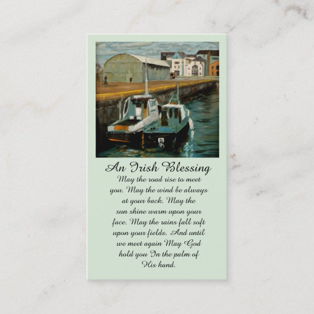 Boats in Ireland Sympathy Memorial Blating Card Visitkort (Framsida)