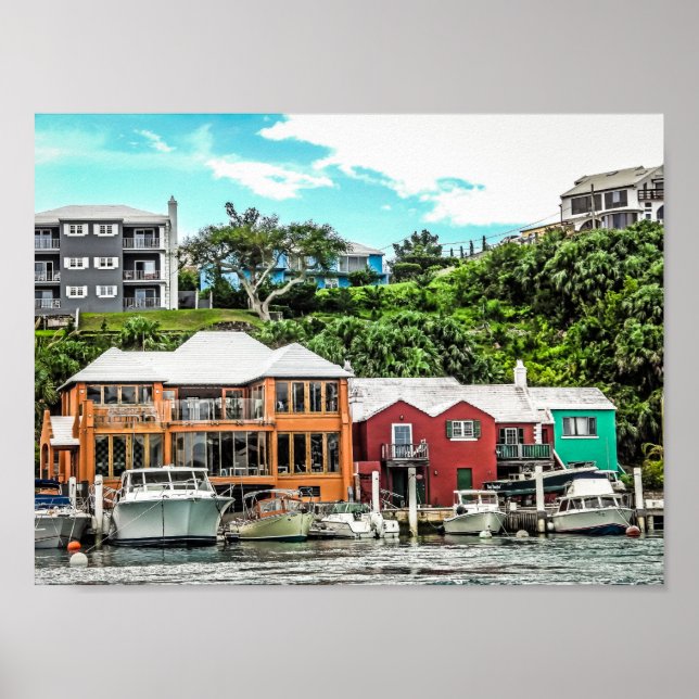 Boats nära Hamilton, Bermuda Poster (Framsidan)