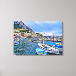 Boats of Capri Italy Photo Art Canvastryck