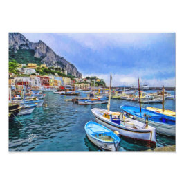 Boats of Capri Italy Photo Art Fototryck