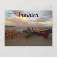 Boats på en beach i Jamaica