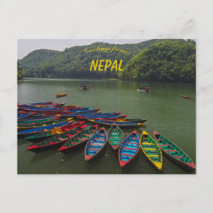 Boats på Phewa Sjö Pokhara Nepal Vykort