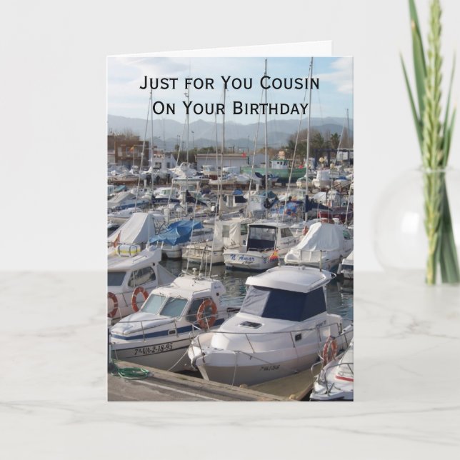 Boats Personlig Cousin Birthday Kort (Framsida)