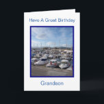 Boats Personlig Grandson Birthday Kort<br><div class="desc">Kortbåtar för barnbarn födelsekort. Anpassa det här födelsedagskortet med valfri text och skriv sedan ut det och skicka det till dig eller ladda ned det direkt till din mobila enhet. Om du behöver hjälp med att anpassa kontaktar du oss genom länken på den här sidan. Boats-designkort för barnsons personlig som...</div>