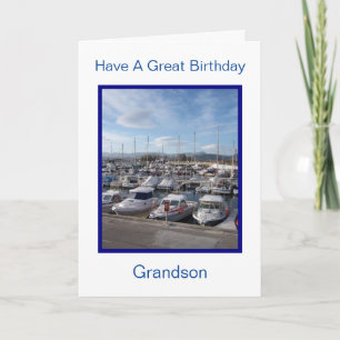 Boats Personlig Grandson Birthday Kort