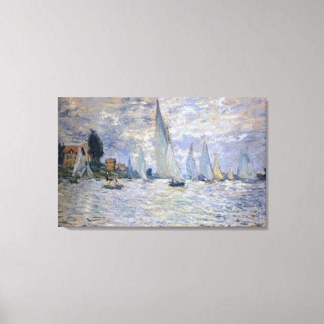 Boats Regatta i Argentina, av Claude Monet Canvastryck (Framsida)