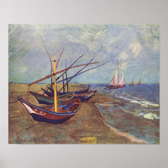 Boats som målats av Vincent van Gogh Reprint Poster (Framsidan)