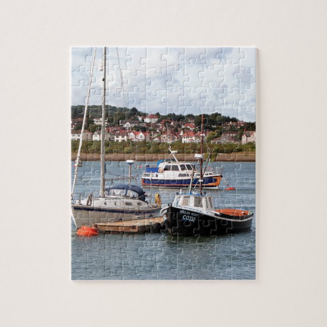 Boats vid floden Conwy (Wales) Pussel (Vertikal)