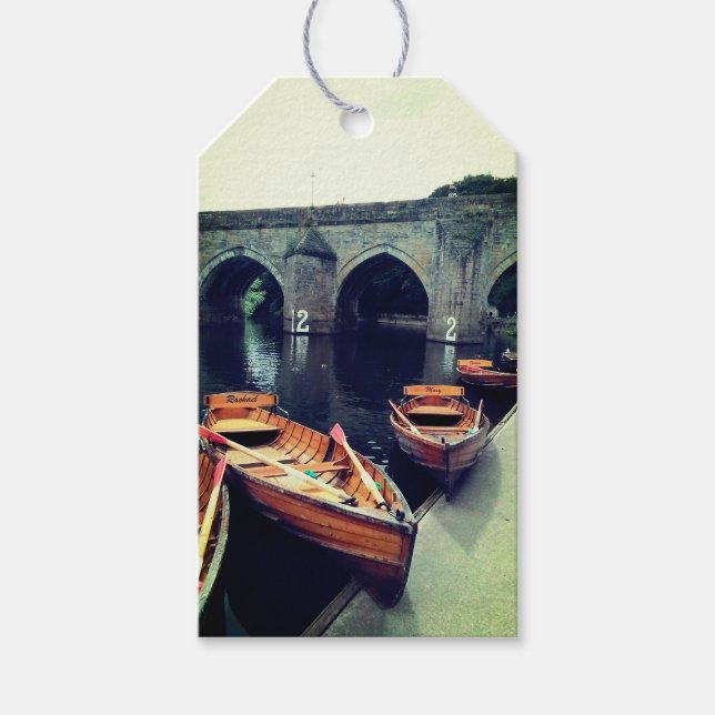 Boats vid floden Durham Presentetikett (Framsidan)