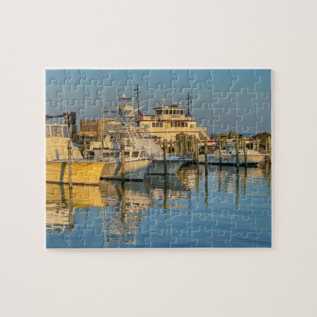 Boats vid Hatteras Island North Carolina Pussel (Horisontell)