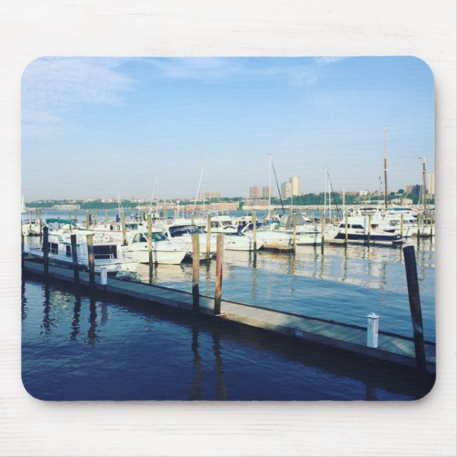 Boats vid Hudson River, Riverside Park, NYC Musmatta (Framsidan)