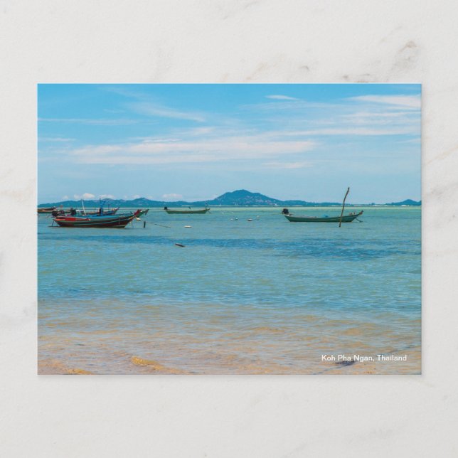 Boats vid Koh Phangan Vykort (Framsida)