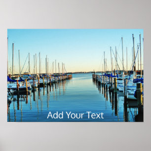 Boats vid Marina av Shirley Taylor Poster